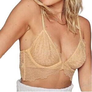 Free People Lucia Underwire Bra in Wheat Sunset Nude Size 34C NWT